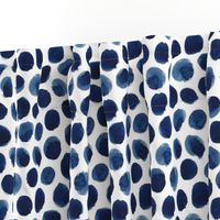 Watercolor Polka Dot in Indigo