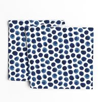 Watercolor Polka Dot in Indigo