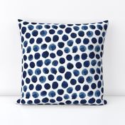 Watercolor Polka Dot in Indigo