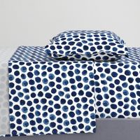 Watercolor Polka Dot in Indigo