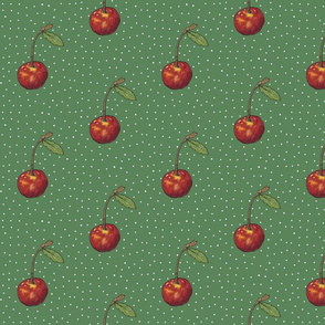 Cherry on Emerald Polkas