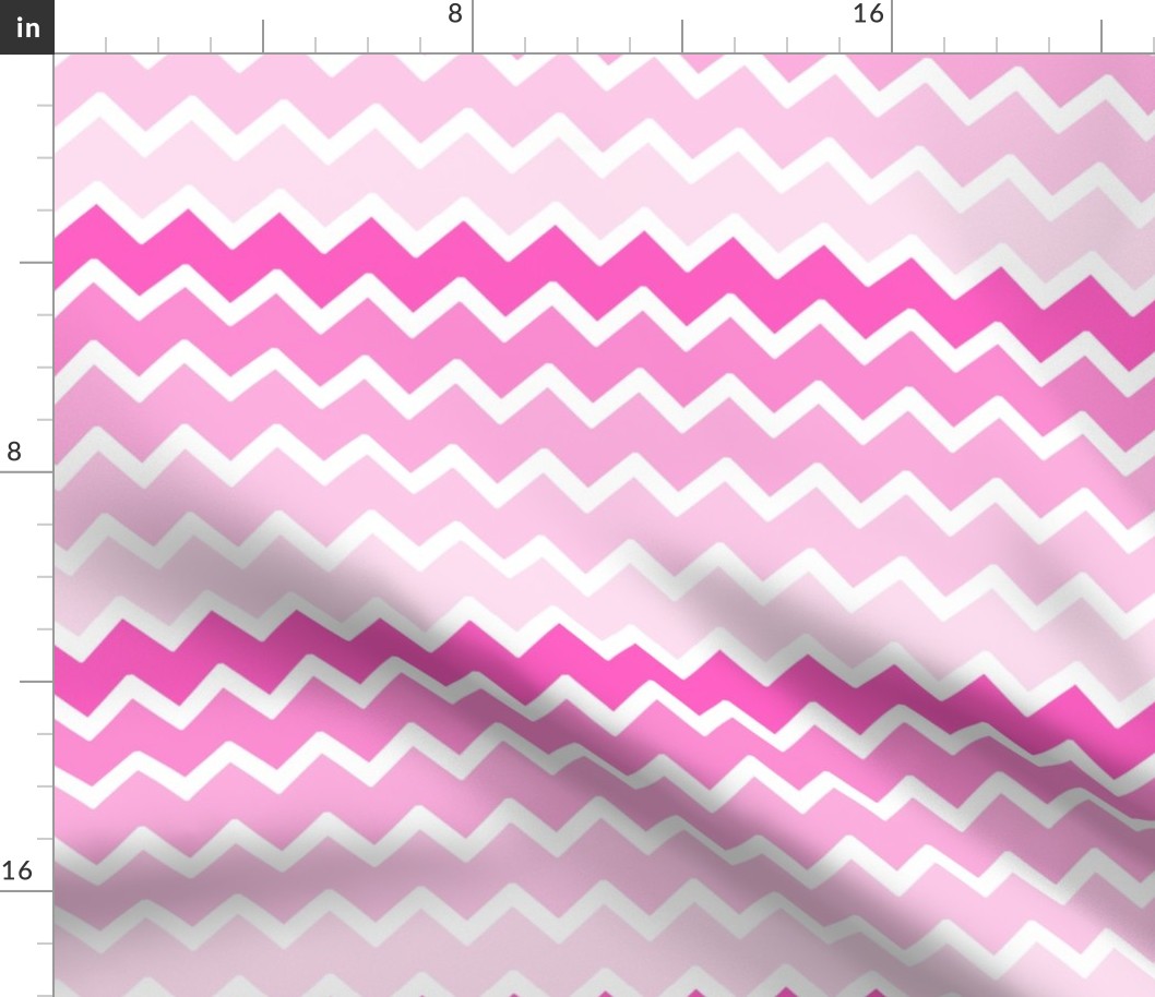Hot Pink Ombre Chevron Zigzag Pattern