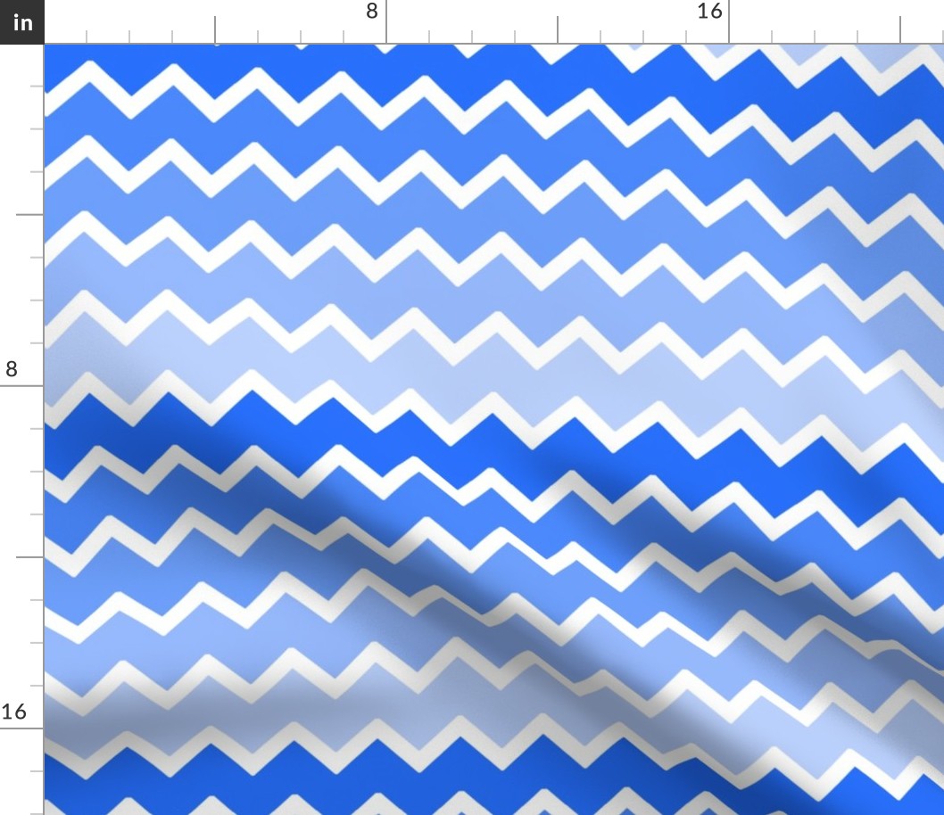 Sky Blue Ombre Chevron Zigzag Pattern