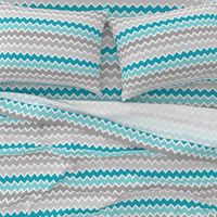 Turquoise Aqua Teal Blue Grey Gray Ombre Chevron