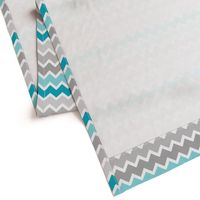 Turquoise Aqua Teal Blue Grey Gray Ombre Chevron