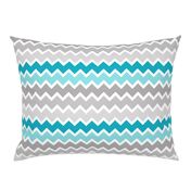 Turquoise Aqua Teal Blue Grey Gray Ombre Chevron