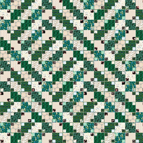 Green and Cream Illusion Cheater, Half Brick