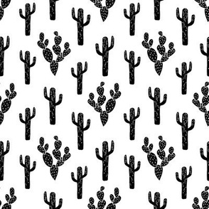 cactus // black and white small version kids summer black and white bw nursery tropical southwest exotic