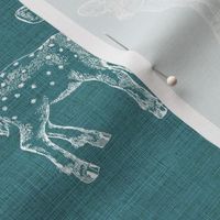 Dear Deer, Teal Linen