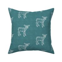 Dear Deer, Teal Linen