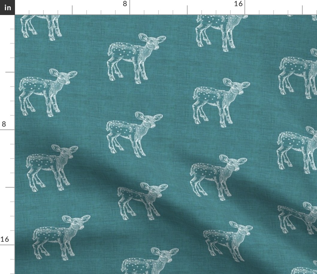 Dear Deer, Teal Linen