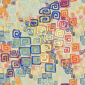 Square Spirals -cozy colors
