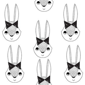 bunny // bunny bow black and white girls sweet bunnies