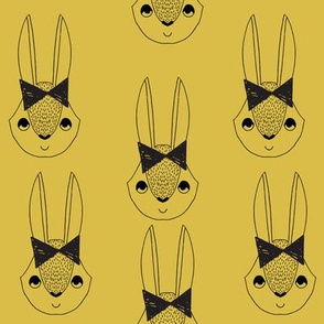 bunny girl  // bow bunny cute mustard rabbit