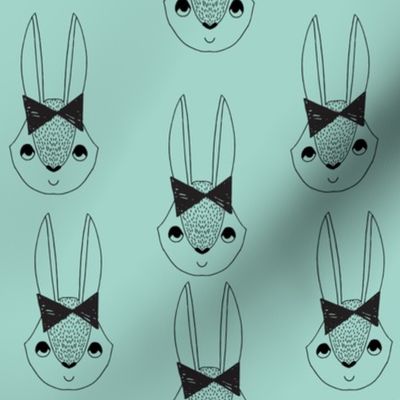 bunny // bunny bunnies bunny rabbit bow mint girls 