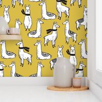 Llamas - Mustard by Andrea Lauren 