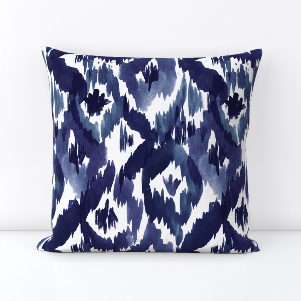 Ikat Diamonds Indigo Blue