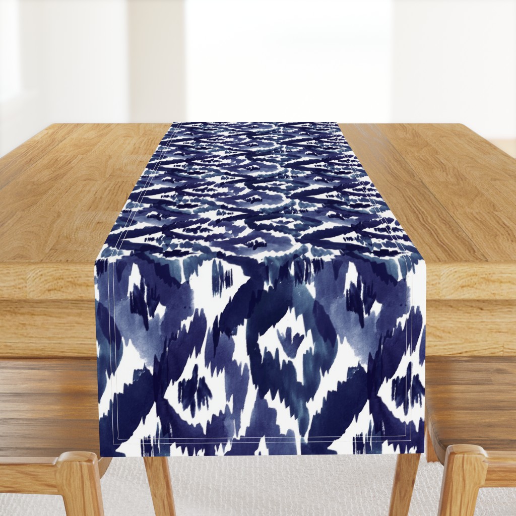 Ikat Diamonds Indigo Blue