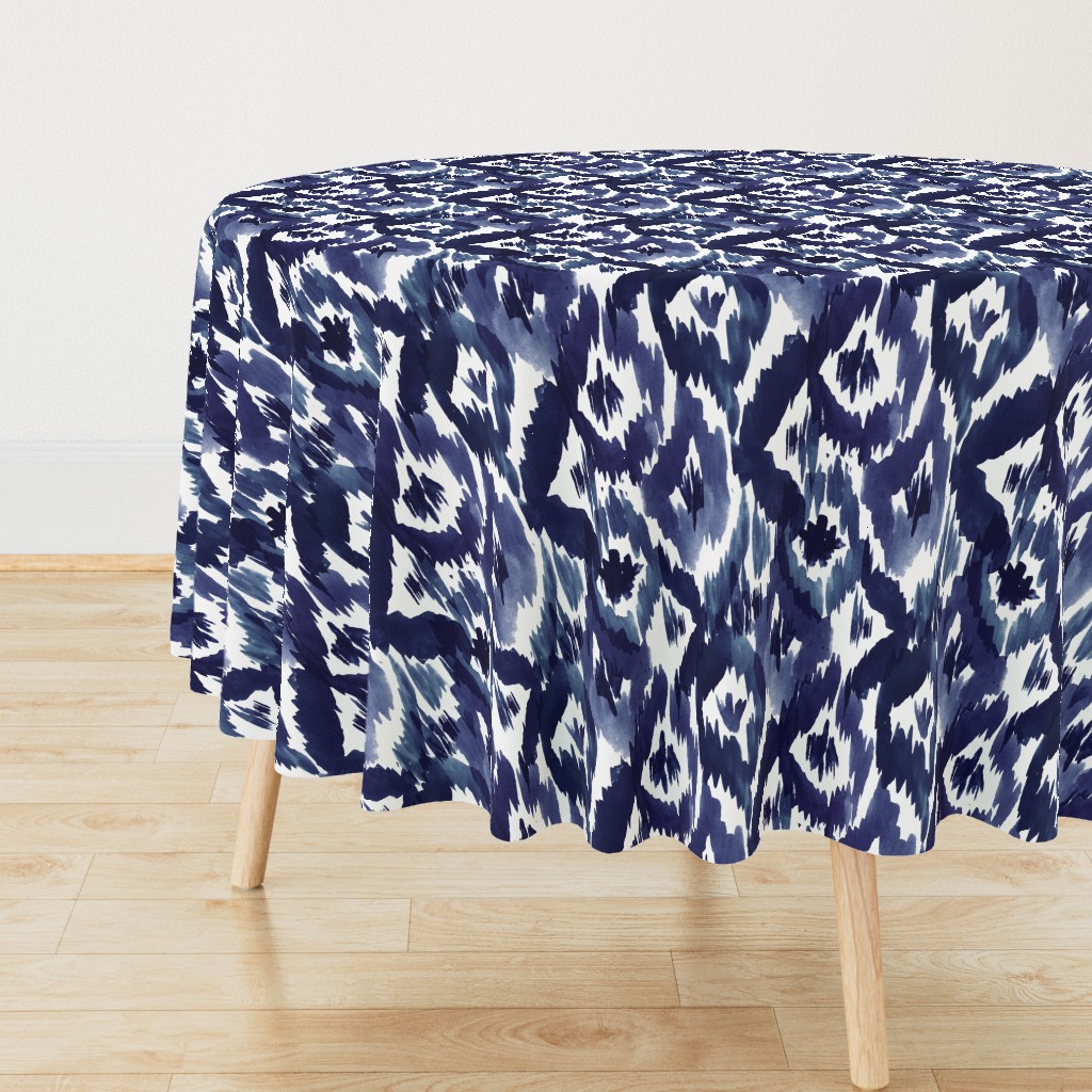 Ikat Diamonds Indigo Blue