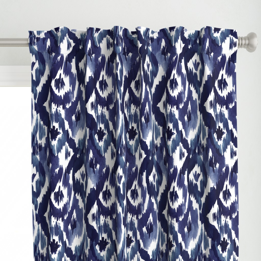 Ikat Diamonds Indigo Blue