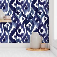 Ikat Diamonds Indigo Blue