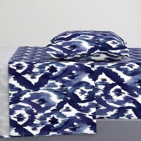 Ikat Diamonds Indigo Blue