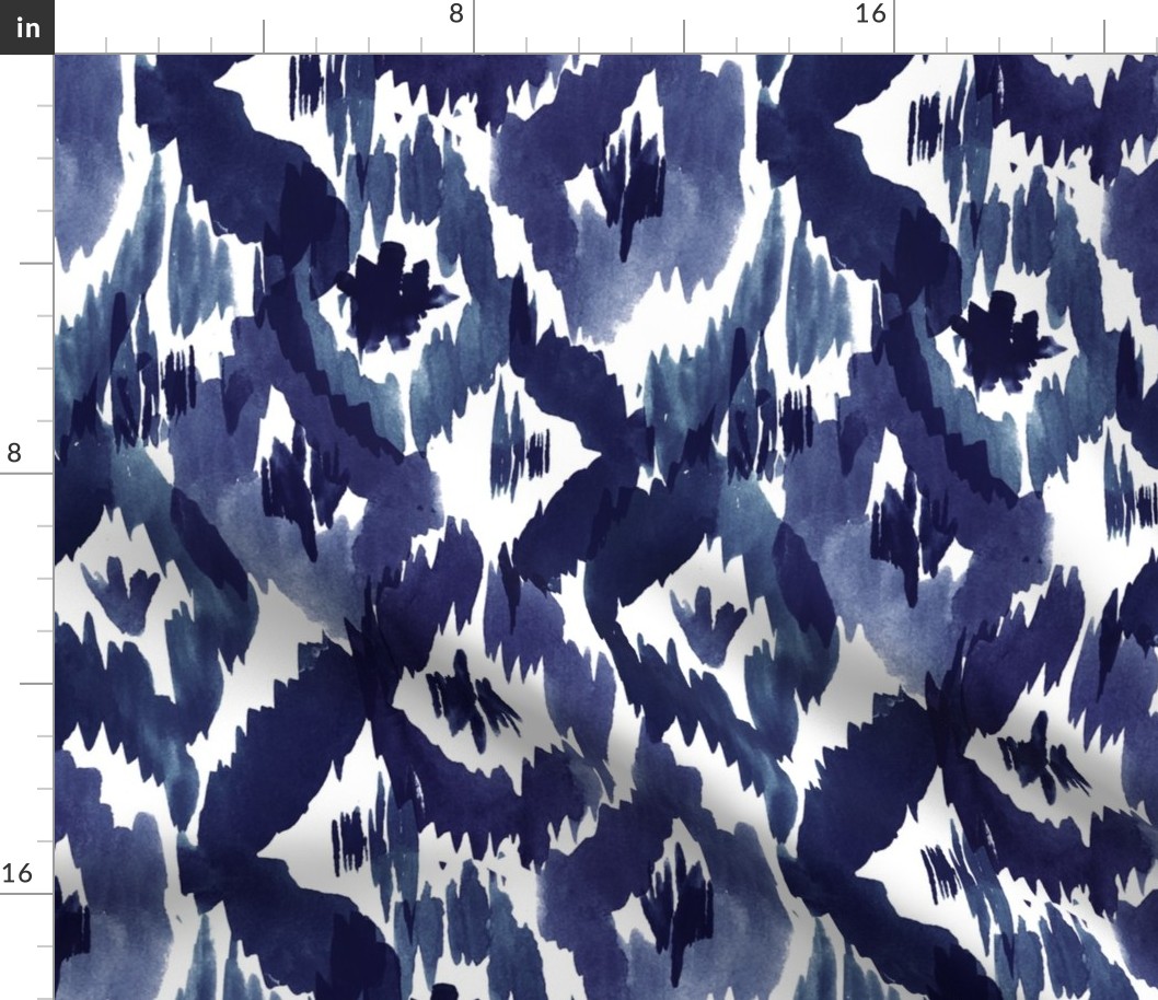 Ikat Diamonds Indigo Blue