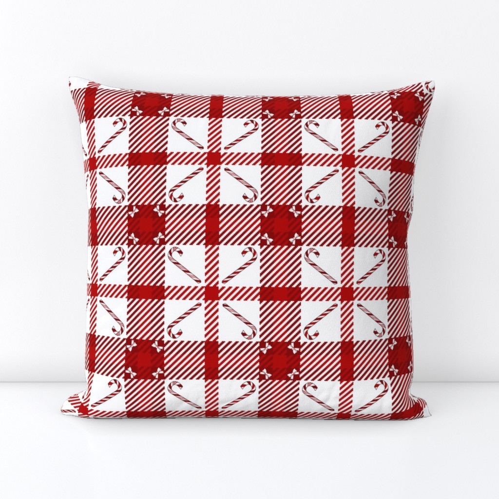 Candy Cane Plaid 233 Red White