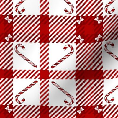 Candy Cane Plaid 233 Red White