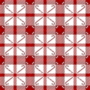 Candy Cane Plaid 233 Red White