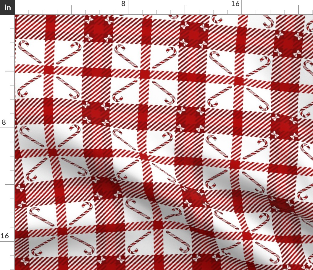 Candy Cane Plaid 233 Red White