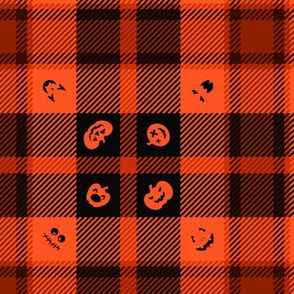 Halloween Pumpkin Plaid 130 Orange Balck