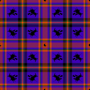 Halloween Witch Plaid 222 Orange Purple Green Black