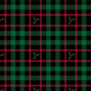 Holly Plaid 227 Black Green Red
