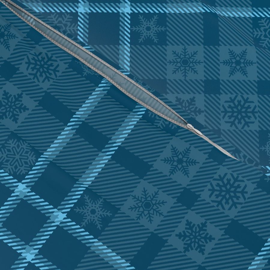 Snowflakes Plaid 165 Blue 