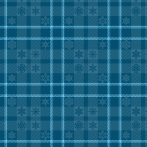 Snowflakes Plaid 165 Blue 