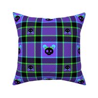 Evil But Cute Plaid 174 Violet Green Turquoise