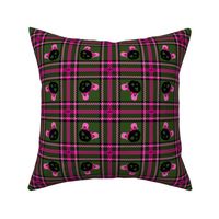 Evil But Cute Plaid 231 Pink Olive Black