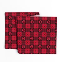 Pirate Skulls Plaid 112 Black Red