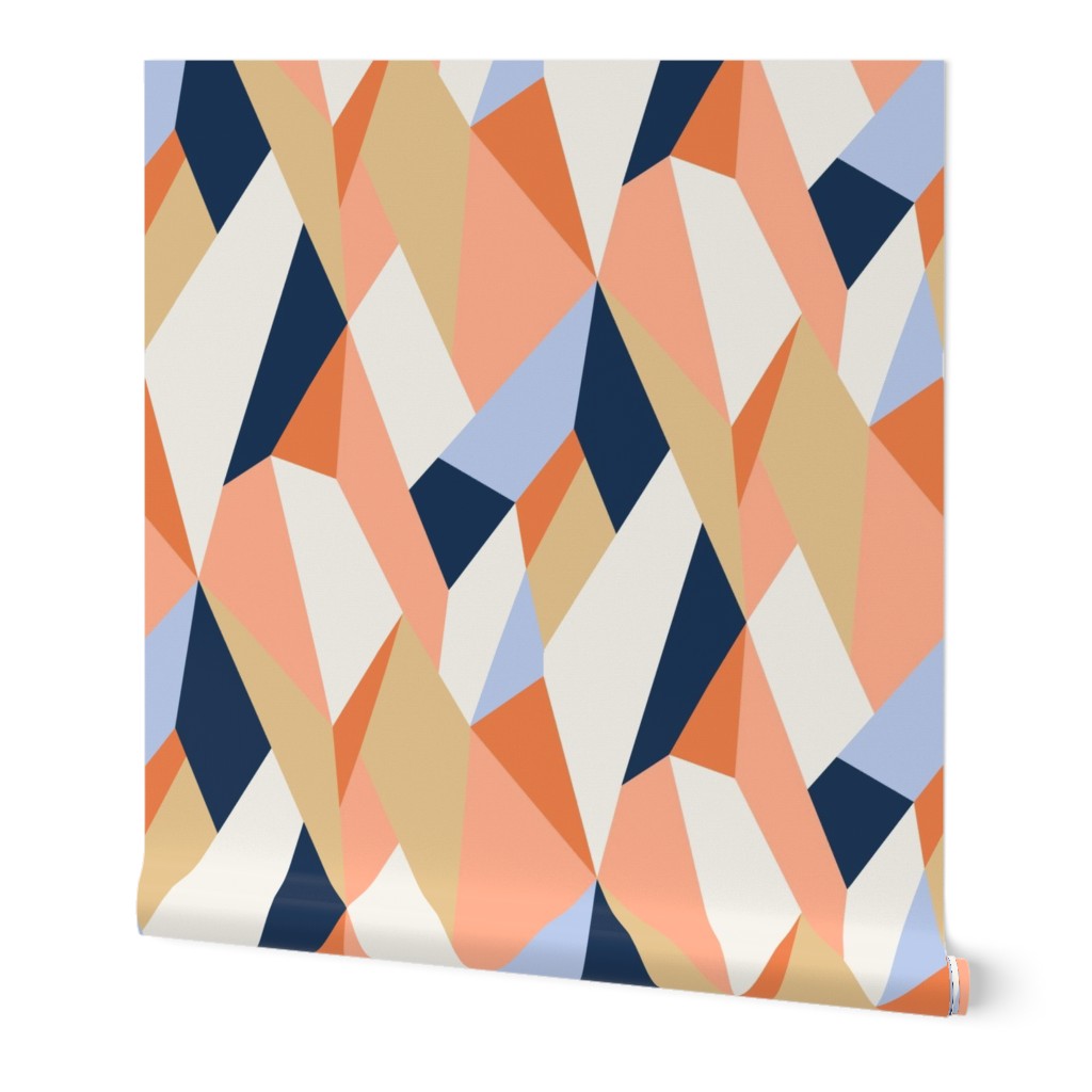 Moderne Geometric Wallpaper and Fabric