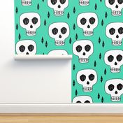 skull // skulls green halloween creepy scary spooky cute