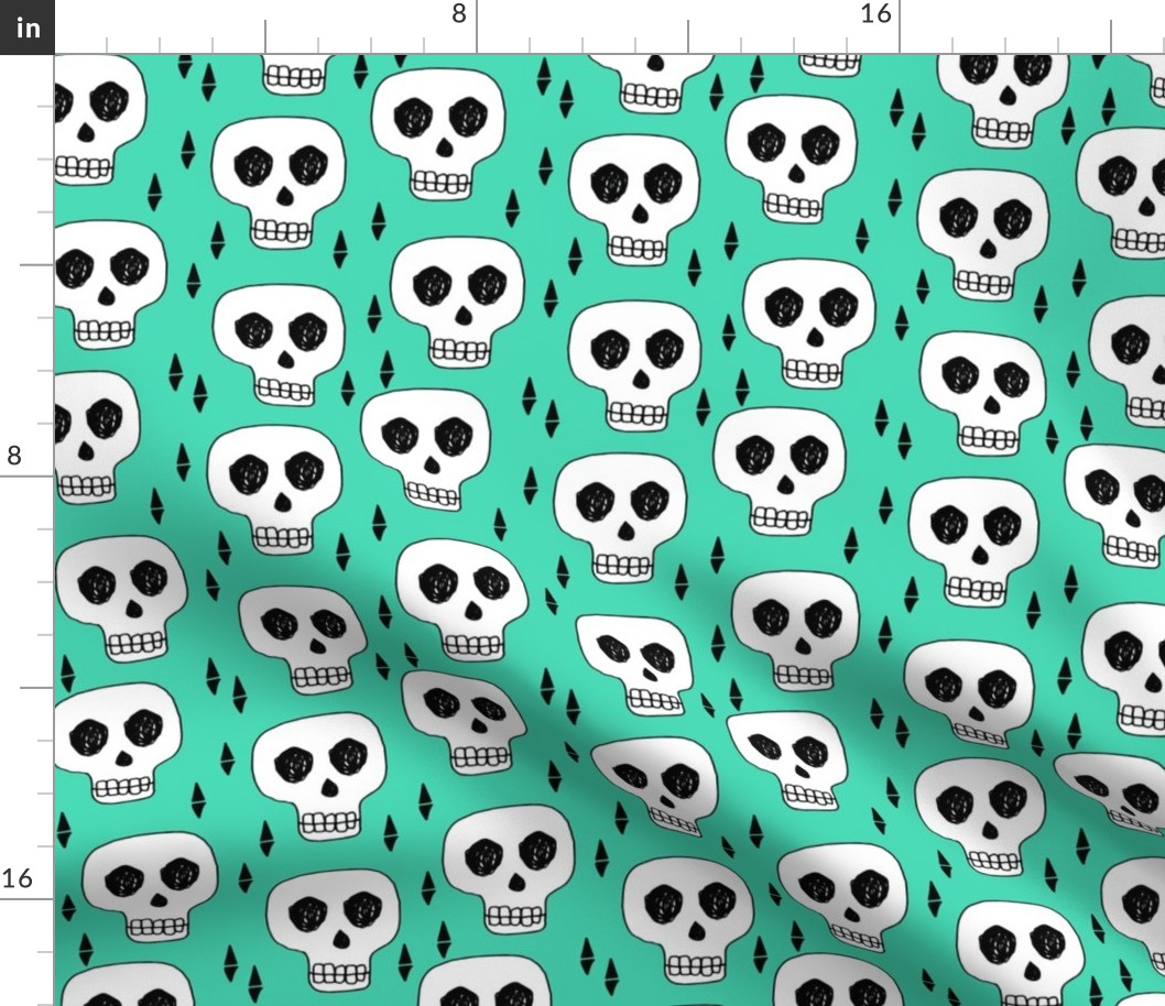 skull // skulls green halloween creepy scary spooky cute