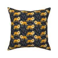 Safari Lion - Turmeric/Charcoal (Smaller Size) by Andrea Lauren