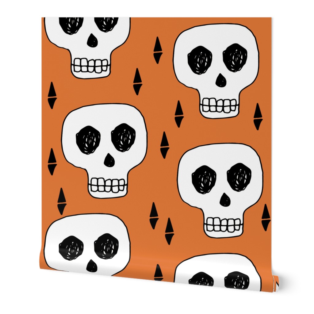 skull // skulls orange creepy scary kooky october halloween cute