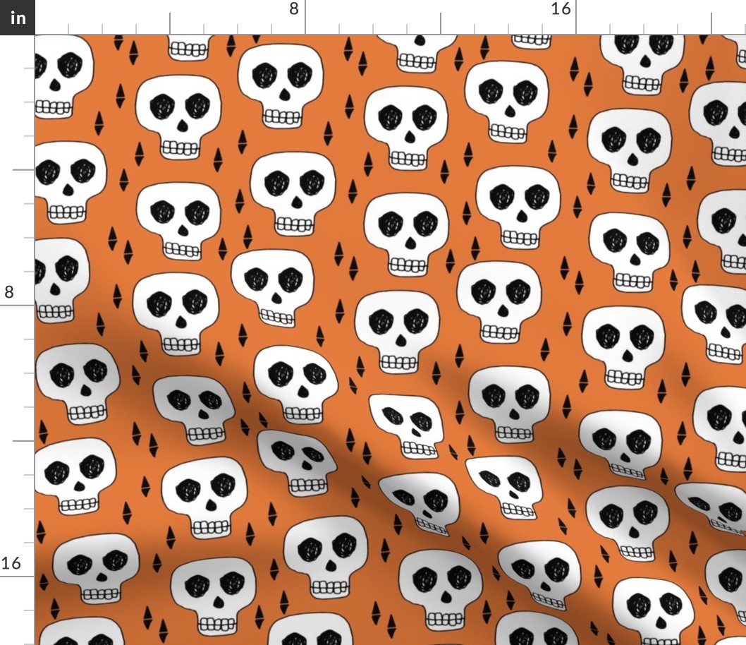 skull // skulls orange creepy scary kooky october halloween cute