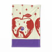 Snow White Purple Red Apple Border Print