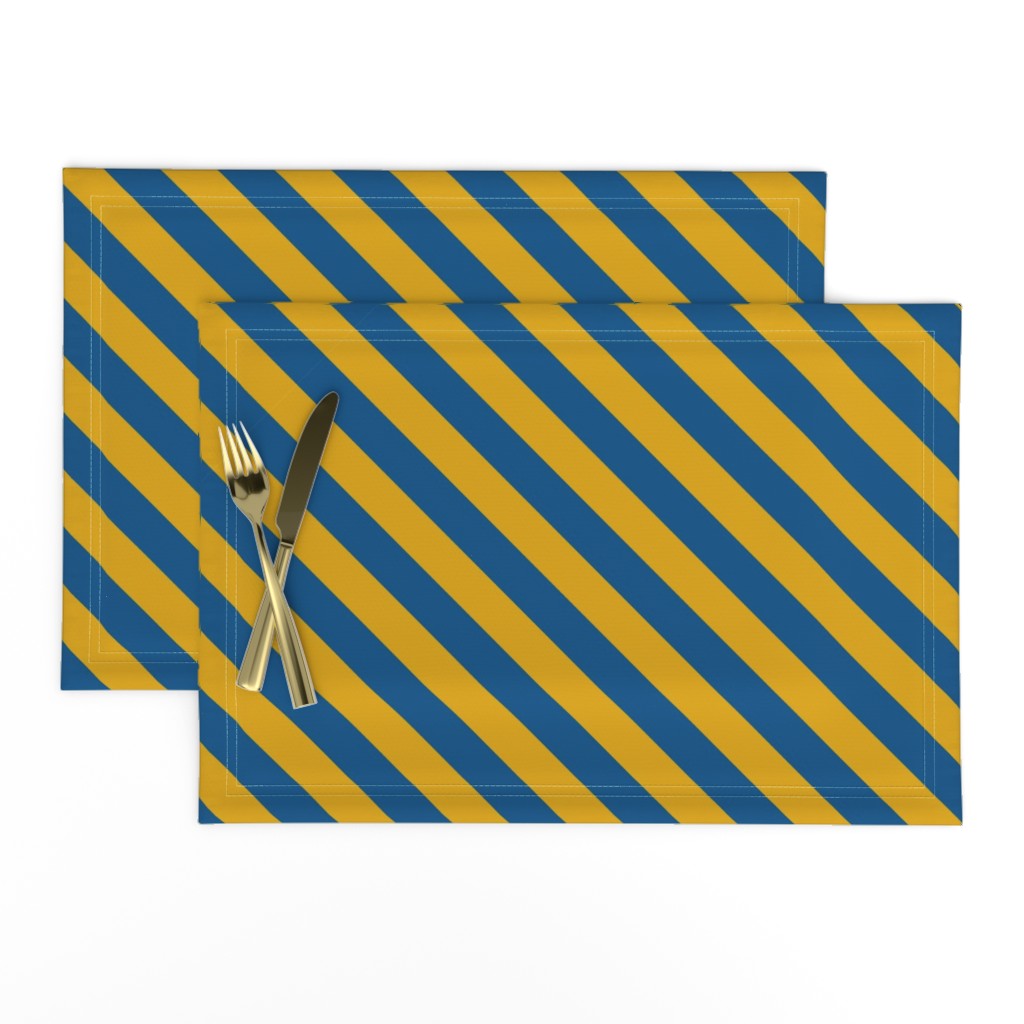 Egyptian  Stripe Diagonal Blue and Gold