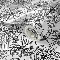 spider web // black and white creepy october spooky scary halloween fabric