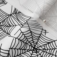spider web // black and white creepy october spooky scary halloween fabric