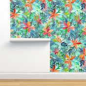 Impressionist Painted Tropical Floral